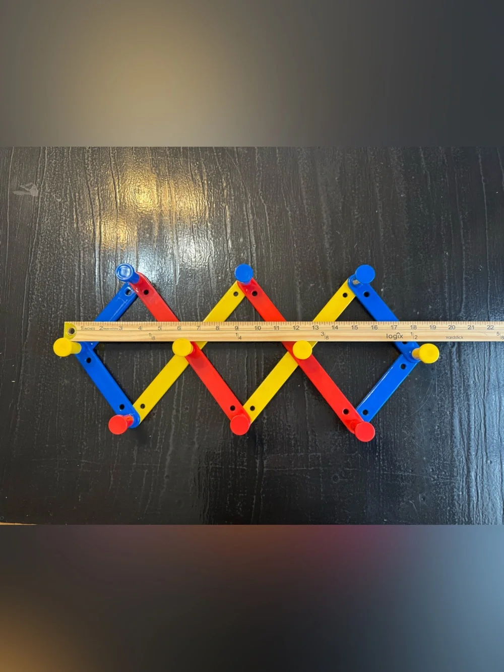 vintage expandable peg coat rack primary colors